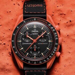 Authentic OMEGA X SWATCH Bioceramic MoonSwatch Collection Mission on Earth LAVA